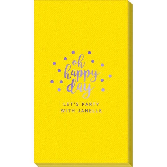 Confetti Dots Oh Happy Day Linen Like Guest Towels